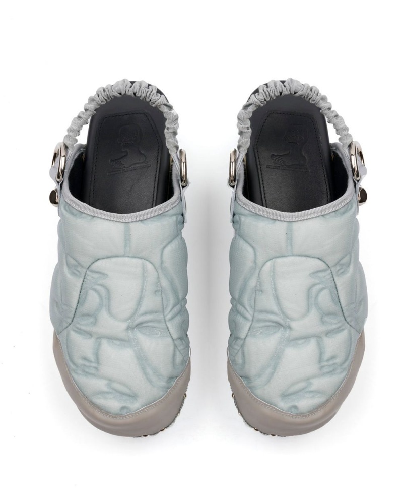 Grey Brain Dead Energy Absorber Debossed Zoccolo Shoes | AU 5602178-LK