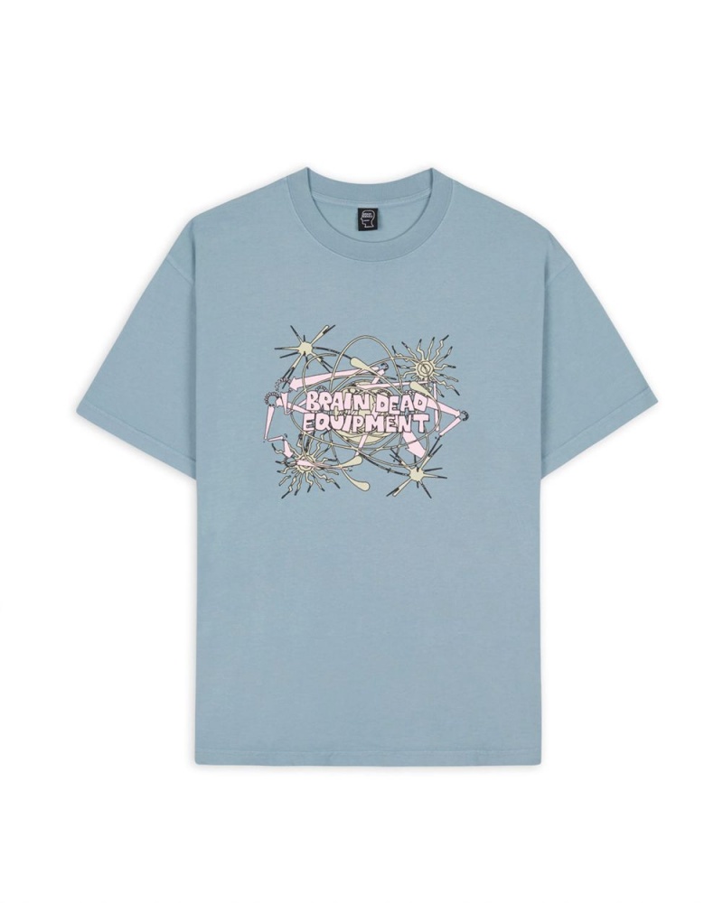 Grey Brain Dead Equipment Chaos T-Shirt | AU 6095437-ZH