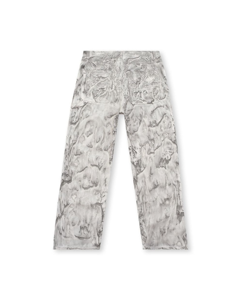 Grey Brain Dead Liquid Dye Double Knee Utility Pant | AU 1685329-KO