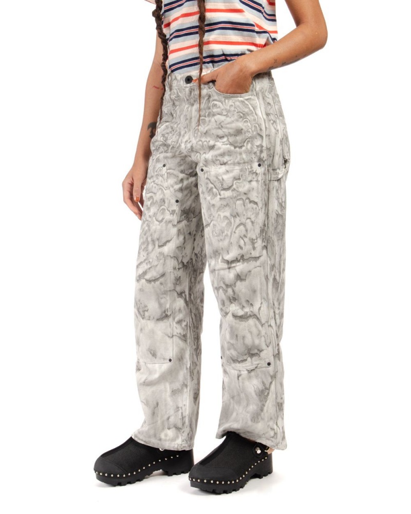 Grey Brain Dead Liquid Dye Double Knee Utility Pant | AU 1685329-KO