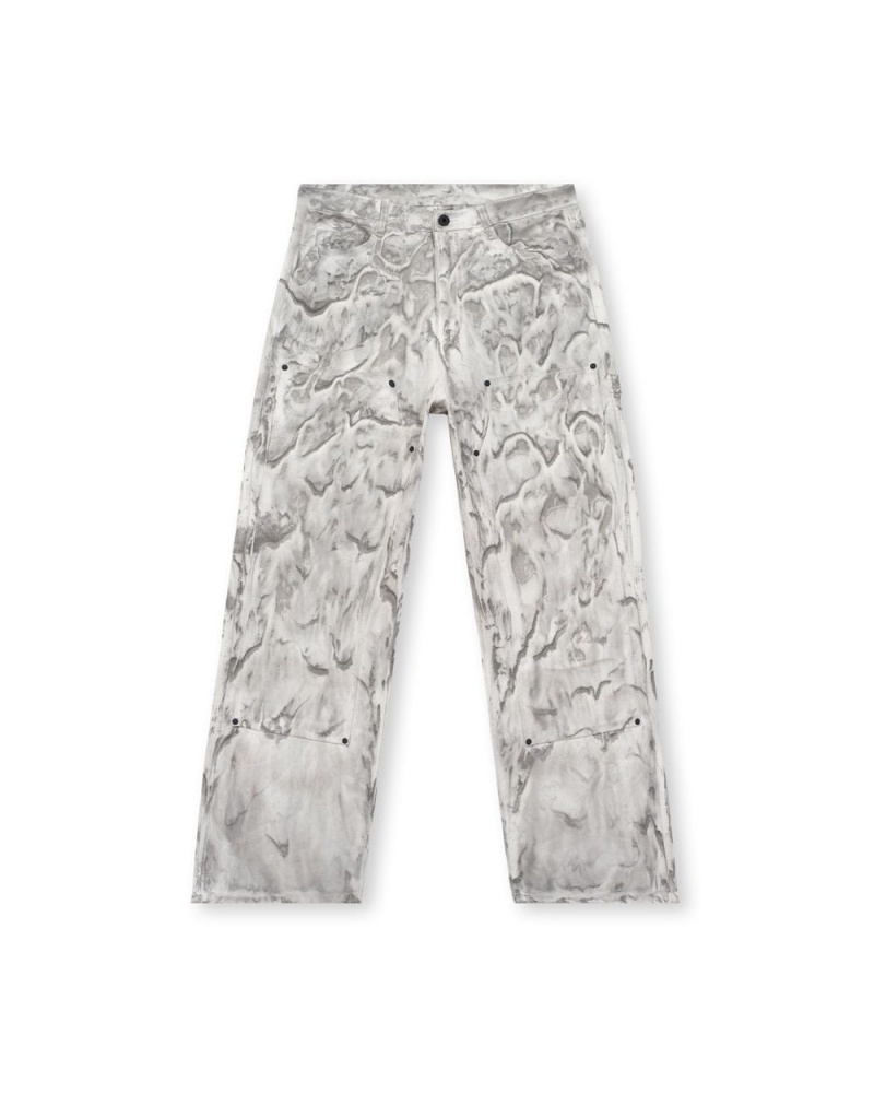 Grey Brain Dead Liquid Dye Double Knee Utility Pant | AU 1685329-KO