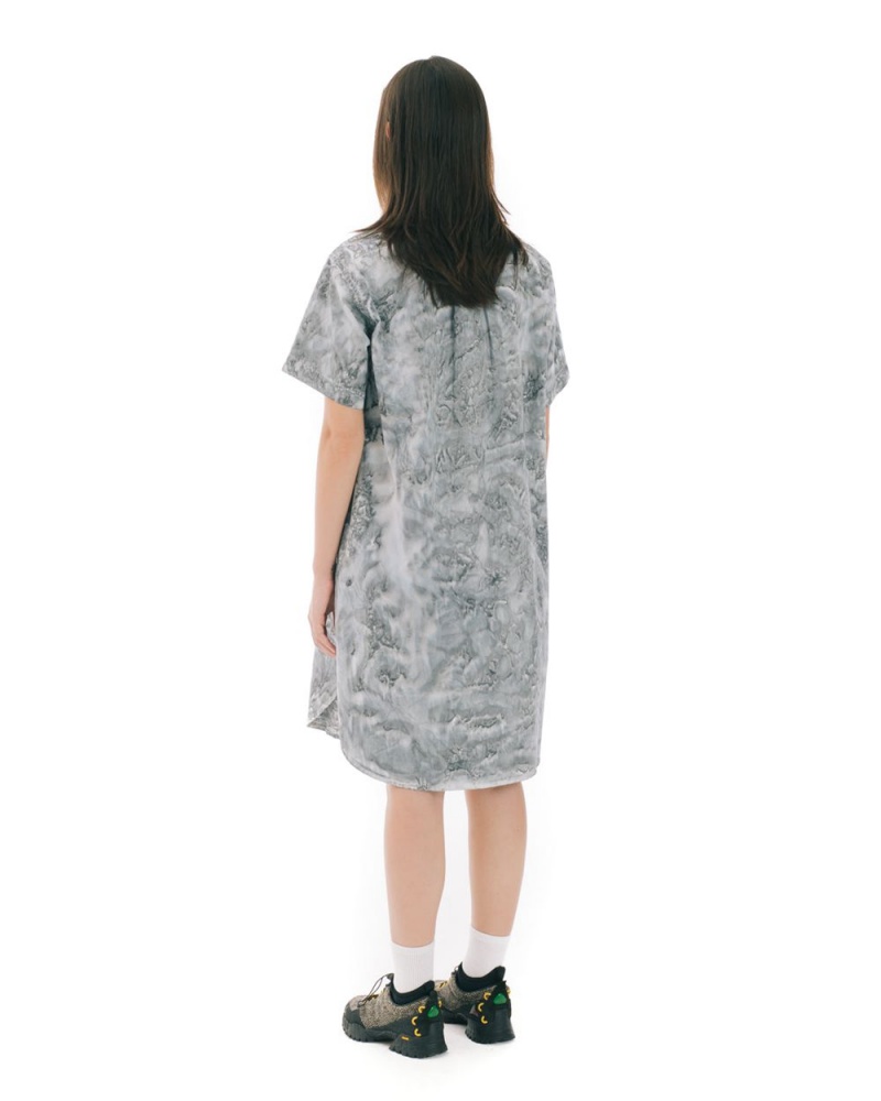 Grey Brain Dead Liquid Dye Utility Shirt Dress | AU 7139062-RZ