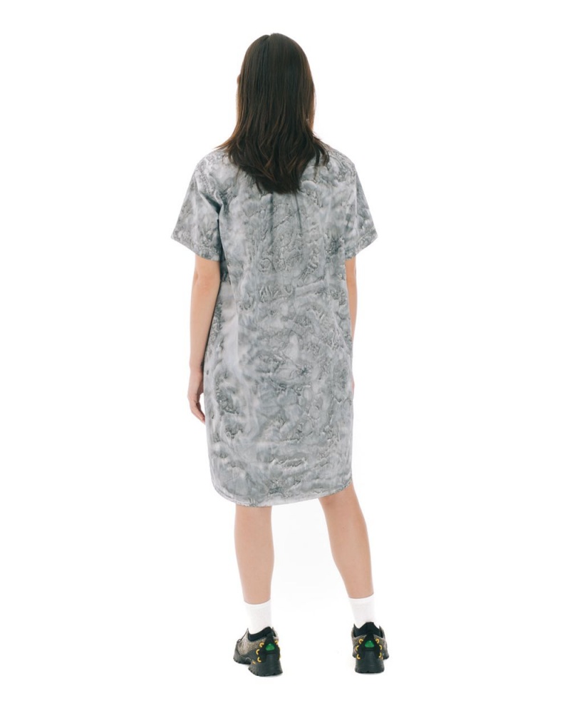 Grey Brain Dead Liquid Dye Utility Shirt Dress | AU 7139062-RZ