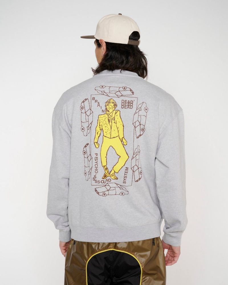 Grey Brain Dead Progressive Artistry Crewneck Sweatshirt | AU 9156420-TN