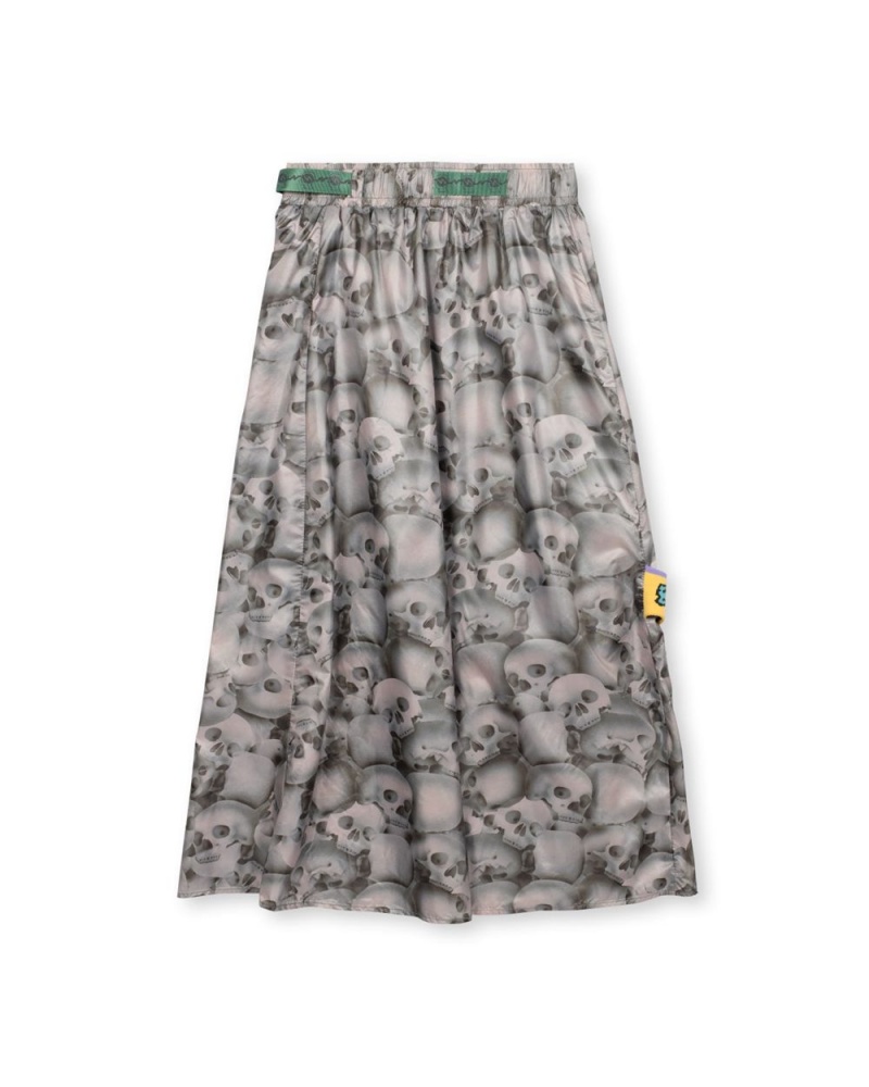 Grey Brain Dead Skeleton Paneled Skirt | AU 9623104-WI