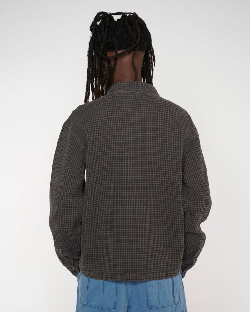 Grey Brain Dead Waffle Button Front Shirt | AU 2615379-EQ