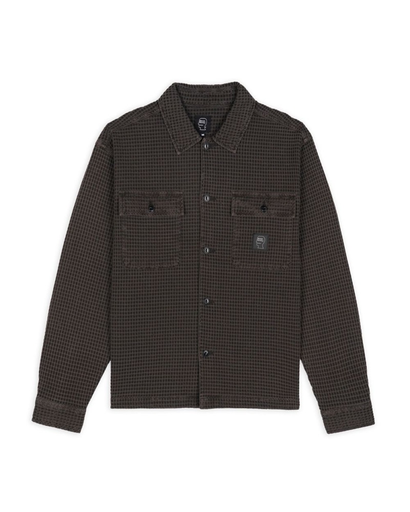 Grey Brain Dead Waffle Button Front Shirt | AU 2615379-EQ