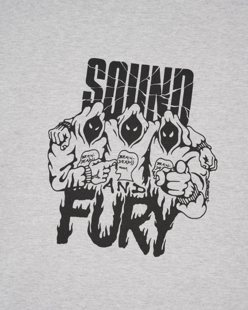 Grey Brain Dead X Spoiler Sound & Fury T-Shirt | AU 7182560-CB