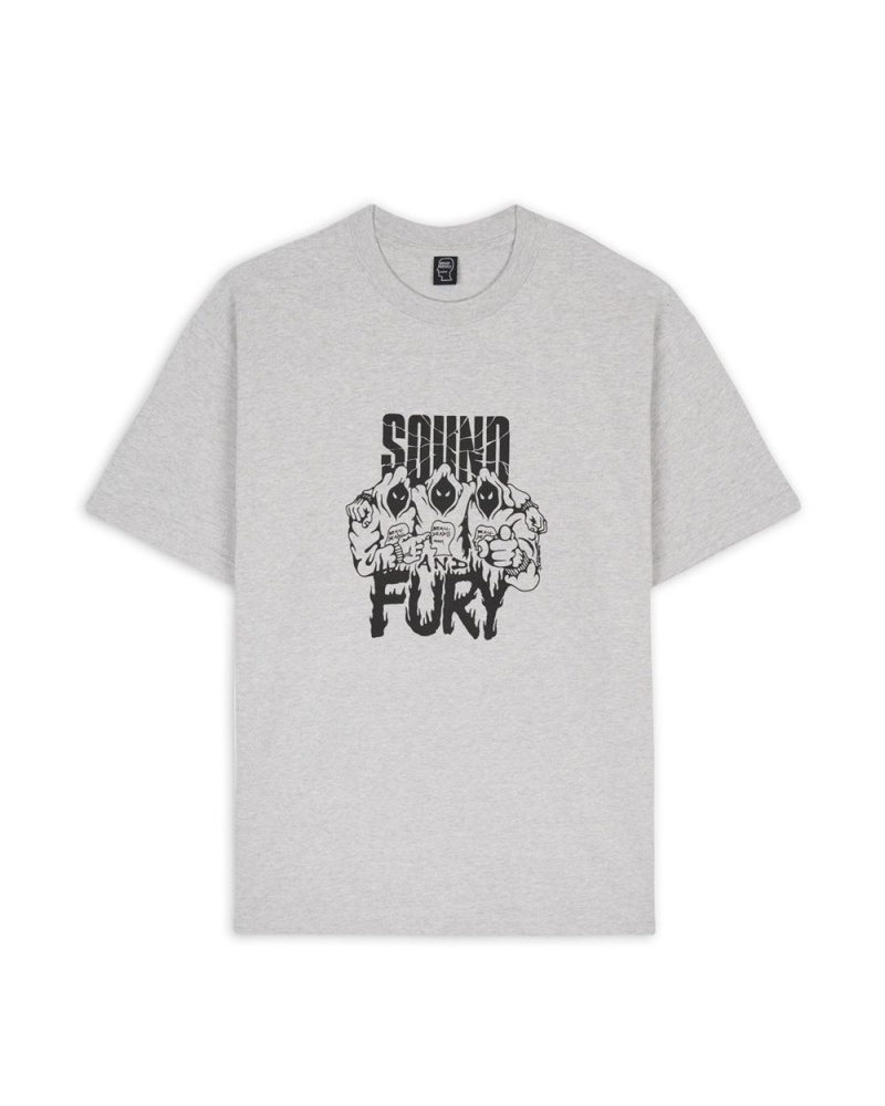 Grey Brain Dead X Spoiler Sound & Fury T-Shirt | AU 7182560-CB