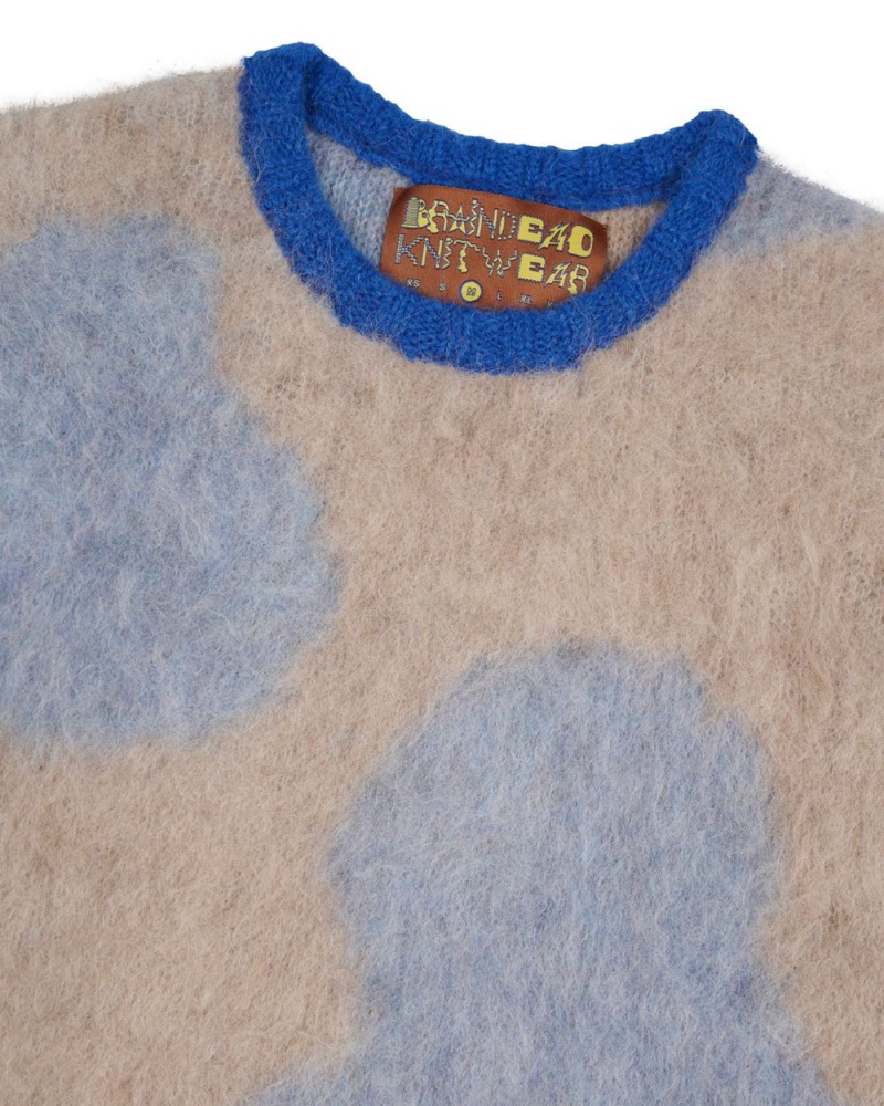 Grey Brown Brain Dead Boxy Knit Cow Print Sweater | AU 5269813-BT