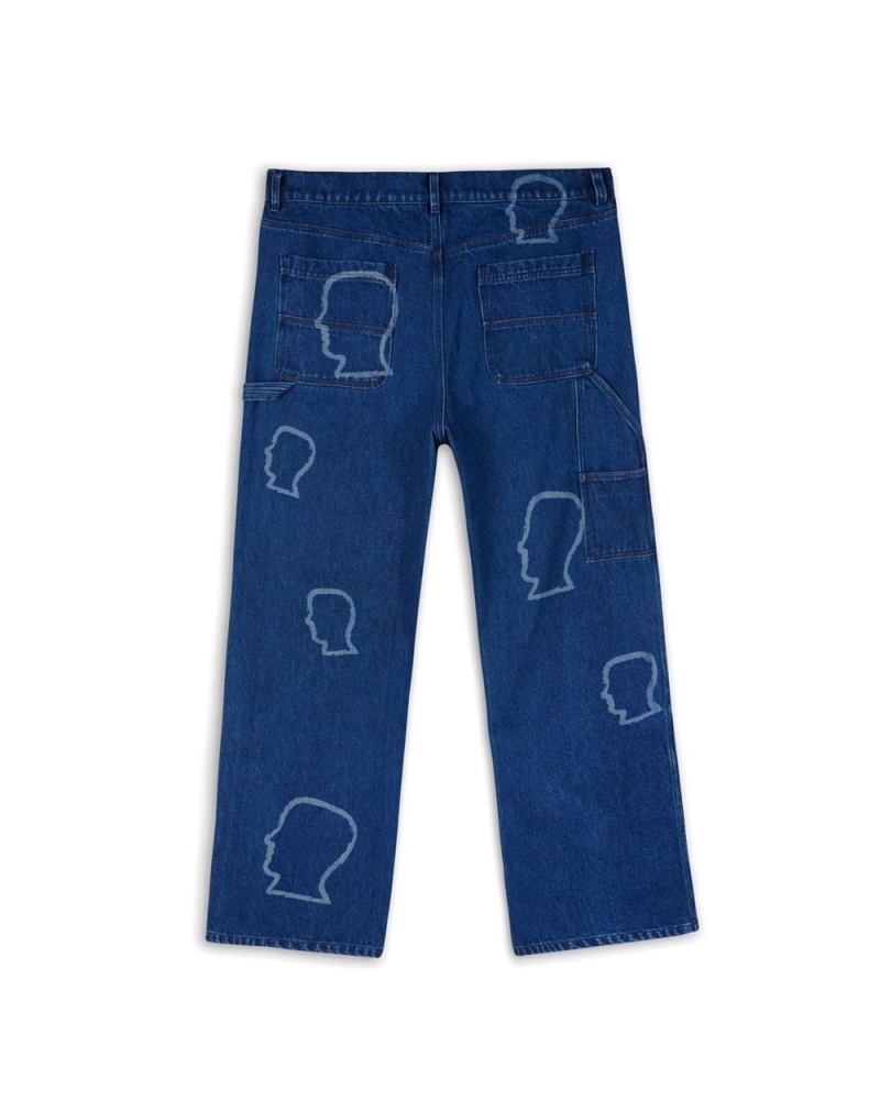 Indigo Brain Dead Logohead Denim Double Knee Utility Pant | AU 5041839-OM