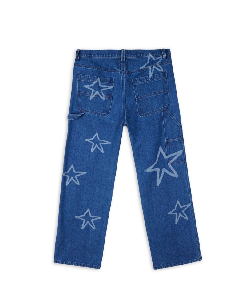 Indigo Brain Dead Stars Denim Double Knee Utility Pant | AU 8729410-MU