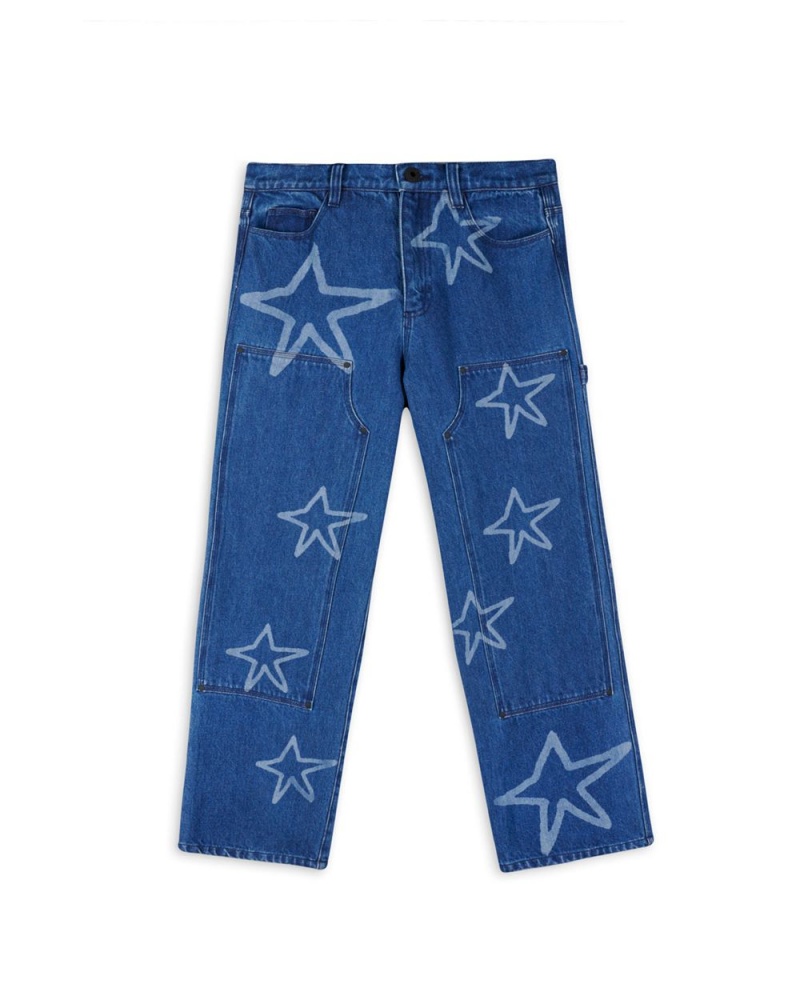 Indigo Brain Dead Stars Denim Double Knee Utility Pant | AU 8729410-MU