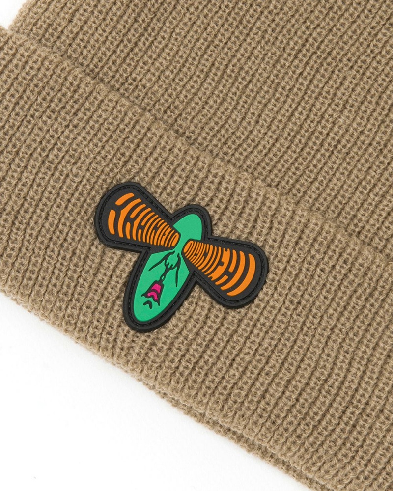 Khaki Brain Dead Brain Eyes Beanie | AU 8523610-PK