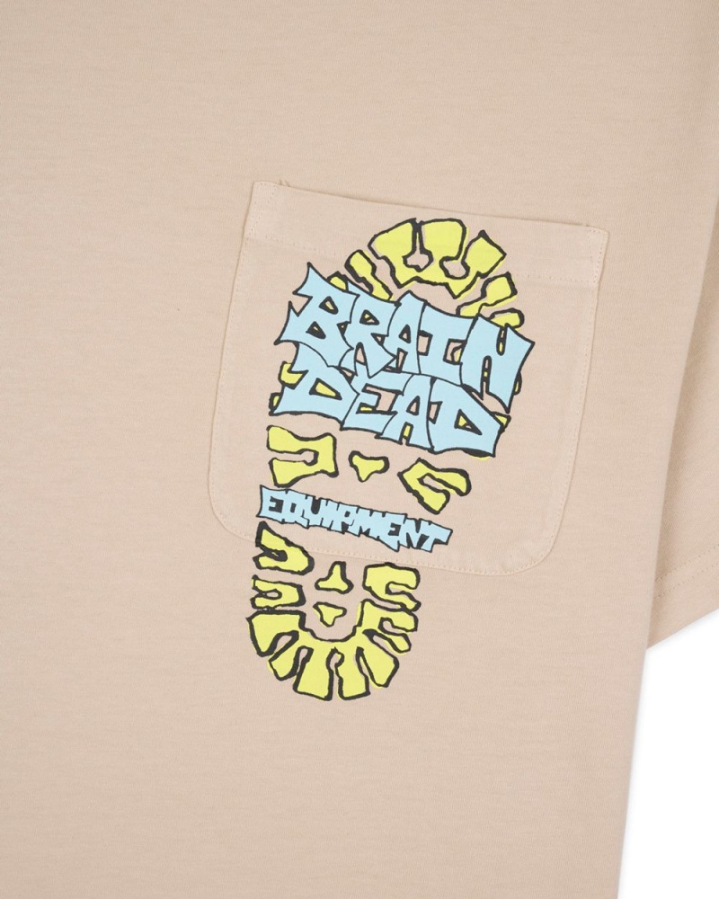 Khaki Brain Dead Equipment Comfort Zone T-Shirt | AU 2348709-UB