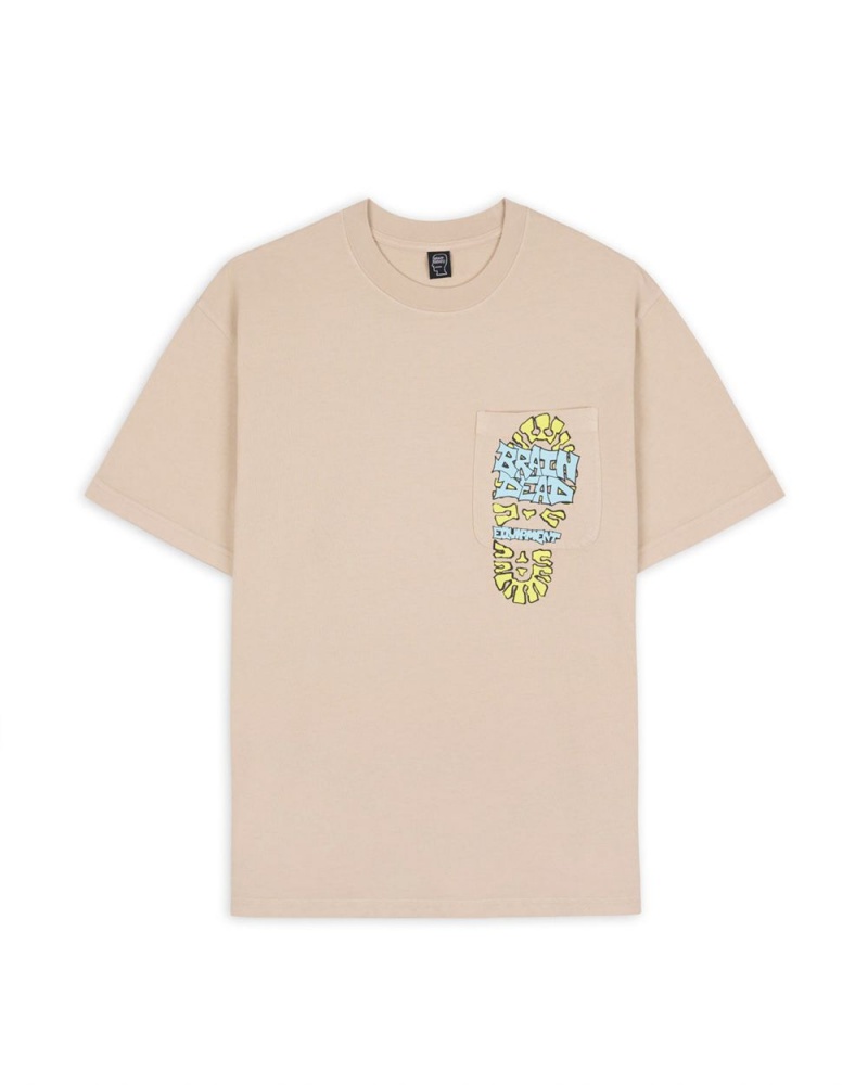 Khaki Brain Dead Equipment Comfort Zone T-Shirt | AU 2348709-UB