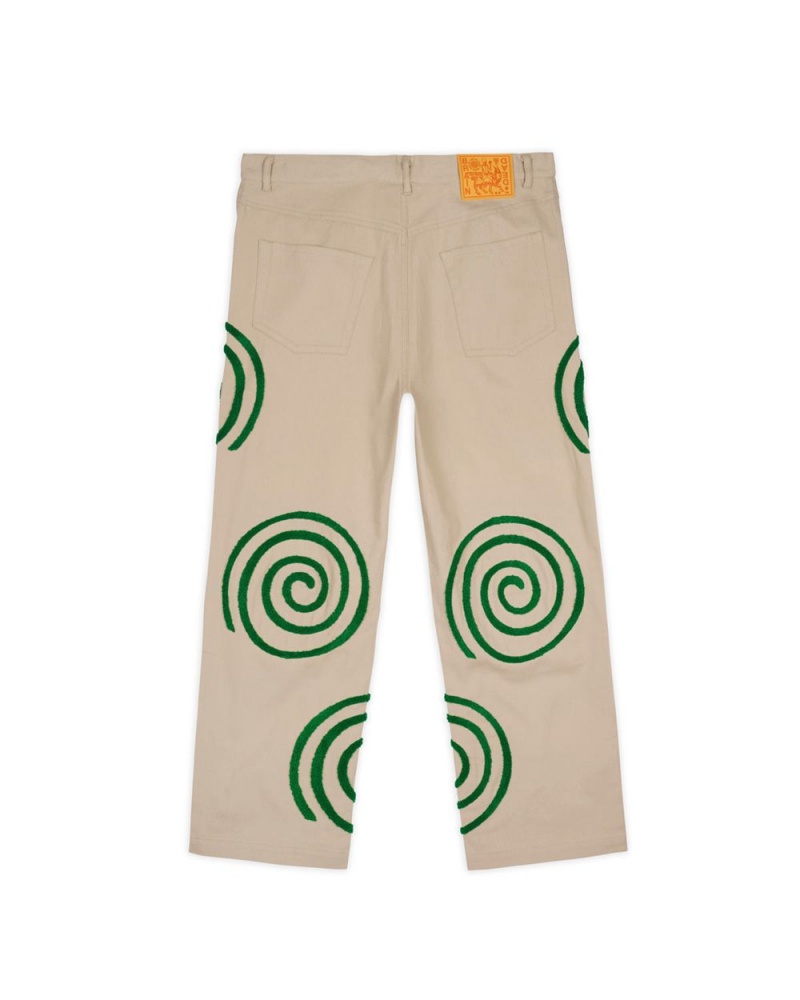 Khaki Brain Dead Swirls Twill Pant | AU 4170398-KX