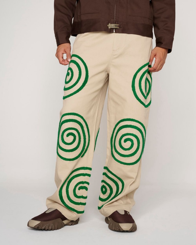 Khaki Brain Dead Swirls Twill Pant | AU 4170398-KX