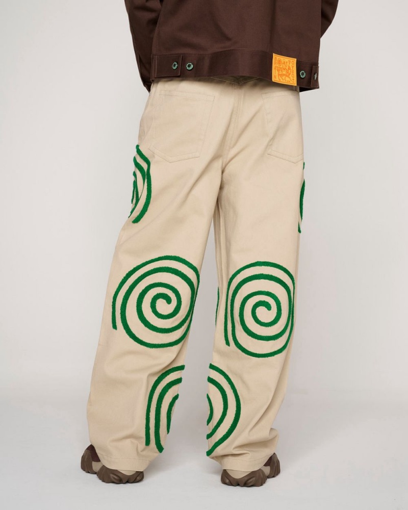 Khaki Brain Dead Swirls Twill Pant | AU 4170398-KX