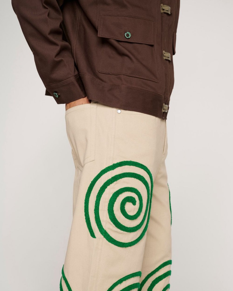 Khaki Brain Dead Swirls Twill Pant | AU 4170398-KX