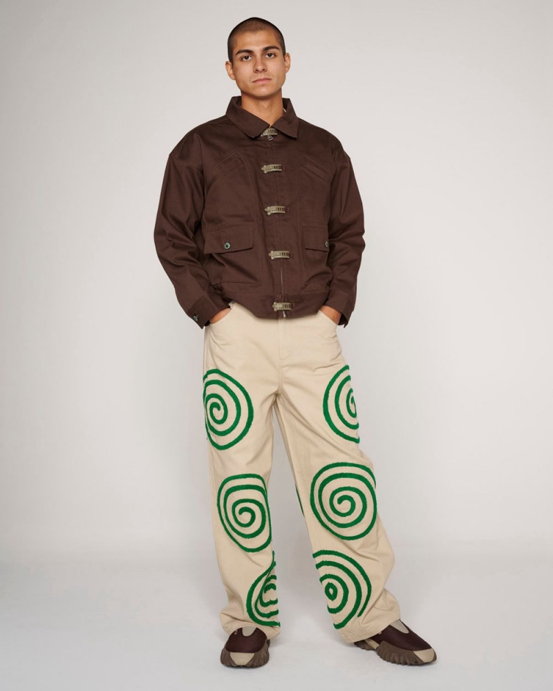 Khaki Brain Dead Swirls Twill Pant | AU 4170398-KX