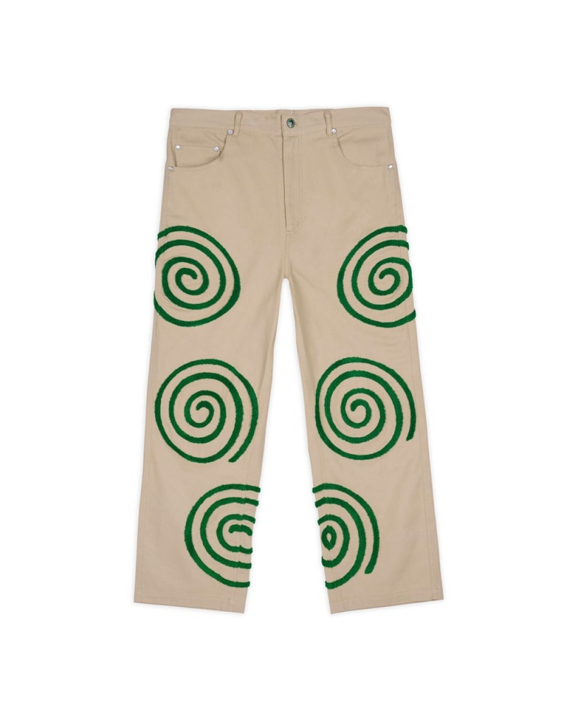 Khaki Brain Dead Swirls Twill Pant | AU 4170398-KX