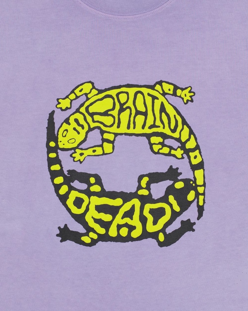 Lavender Brain Dead Lizard Lock T-Shirt | AU 3046285-OP