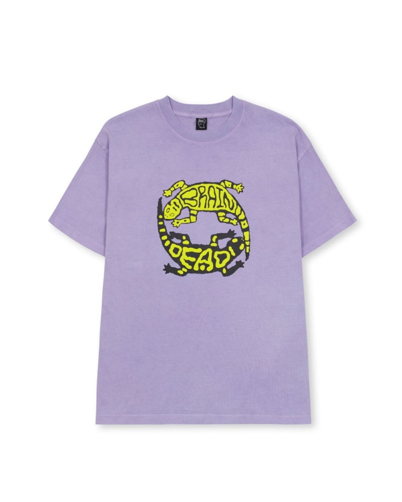 Lavender Brain Dead Lizard Lock T-Shirt | AU 3046285-OP