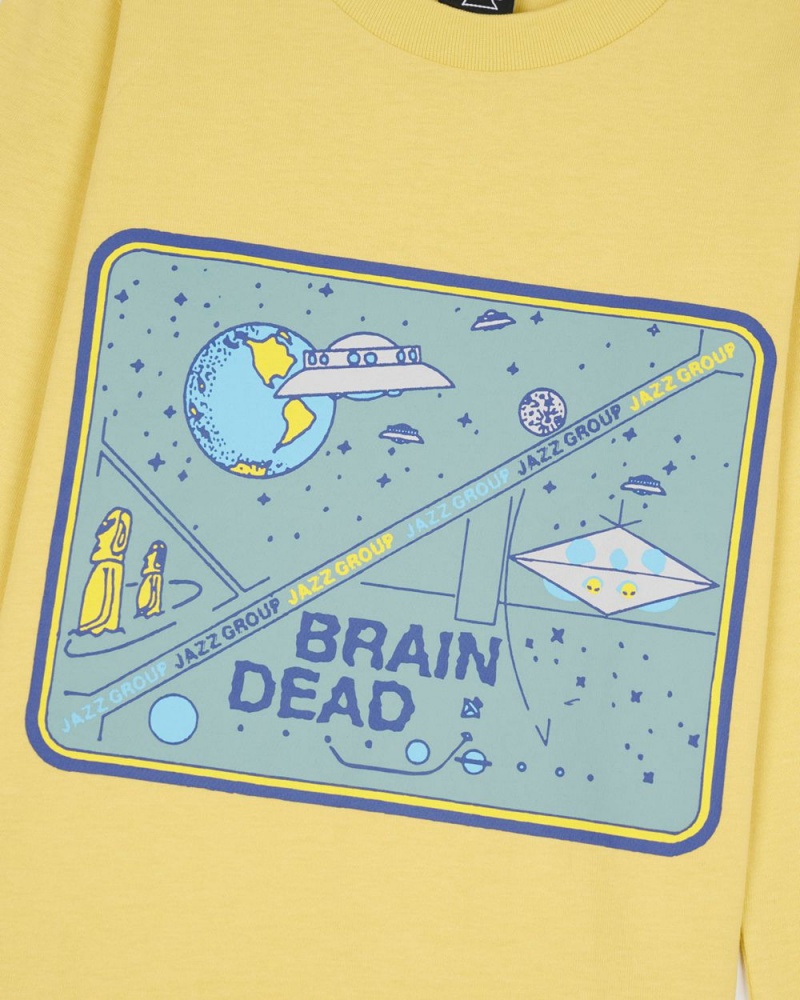 Lemon Brain Dead Galaxy Kids Long Sleeve T-Shirt | AU 5910624-AC