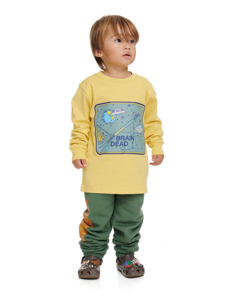 Lemon Brain Dead Galaxy Kids Long Sleeve T-Shirt | AU 5910624-AC