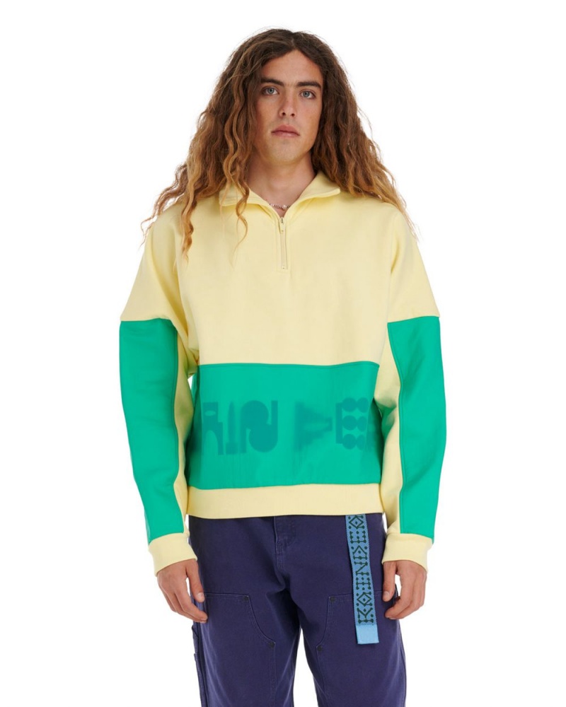 Lemon Brain Dead Gastromaniac Overlay Half Zip Fleece Sweater | AU 5048713-CR