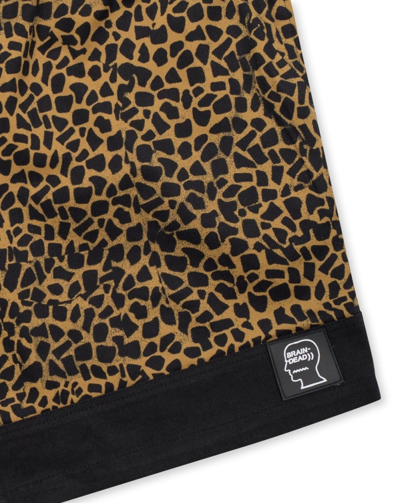 Leopard Black Brain Dead Paneled Leopard Dress Shorts | AU 2385096-VZ