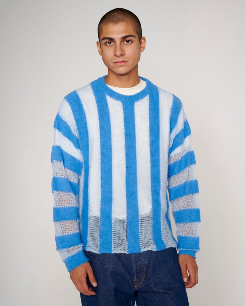 Light Blue Brain Dead Fuzzy Threadbare Sweater | AU 8906715-LV