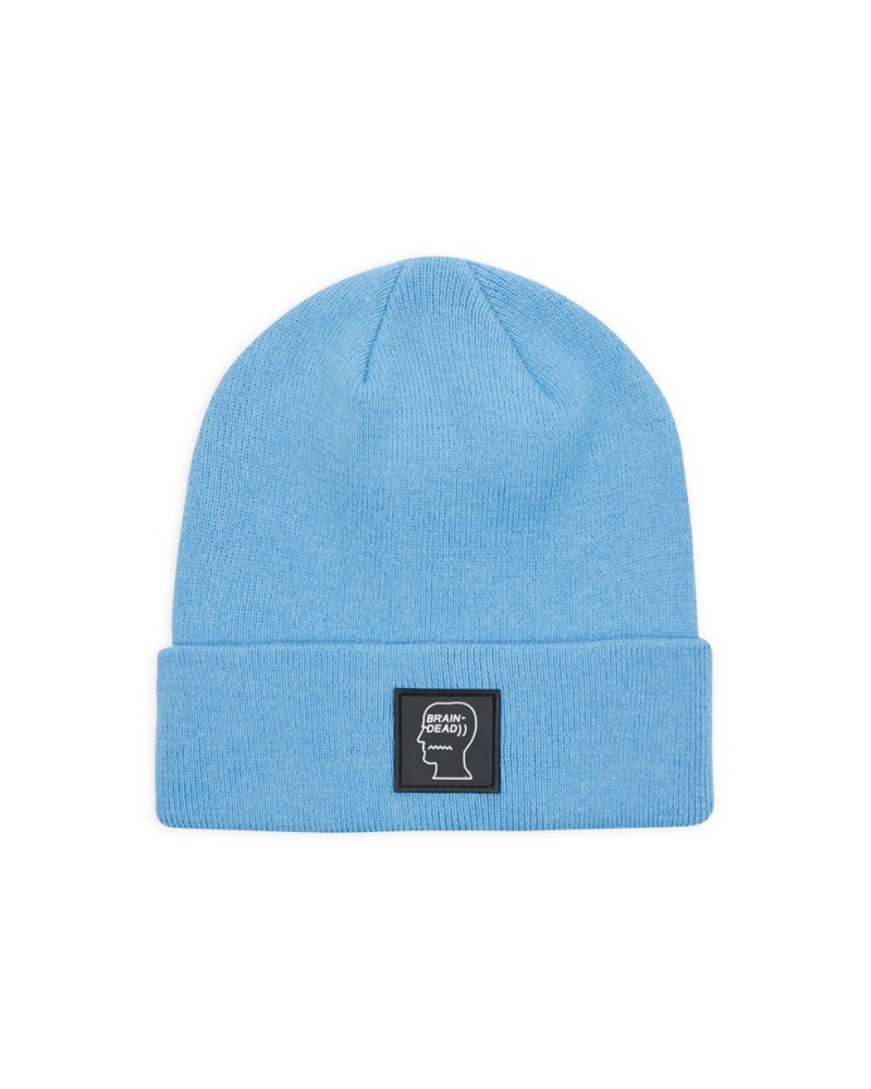 Light Blue Brain Dead Logo Head Wool Beanie | AU 3760521-AQ