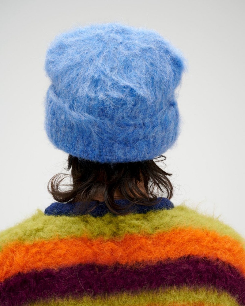 Light Blue Brain Dead Marled Basic Beanie | AU 4108632-TG