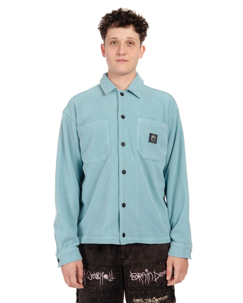 Light Blue Brain Dead Polar Fleece Climber Shirt | AU 9047165-KX