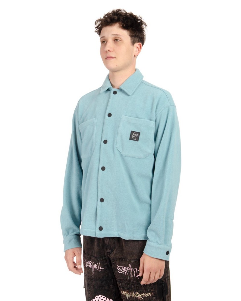 Light Blue Brain Dead Polar Fleece Climber Shirt | AU 9047165-KX