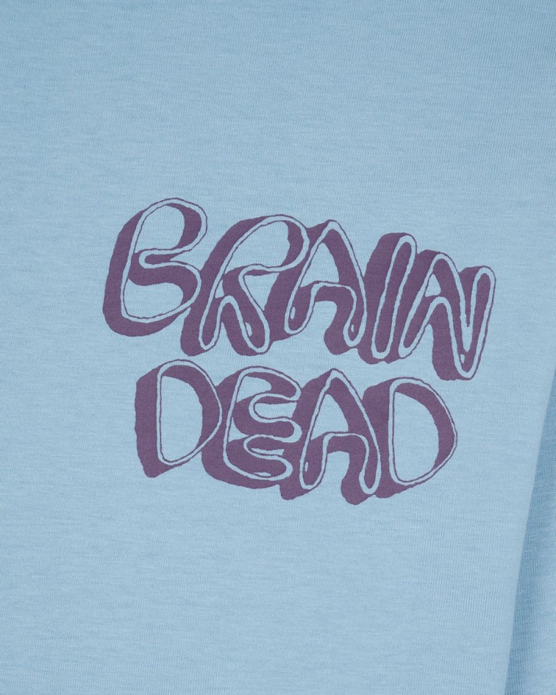 Light Blue Brain Dead Wine Chomper Long Sleeve T-Shirt | AU 2851067-TF