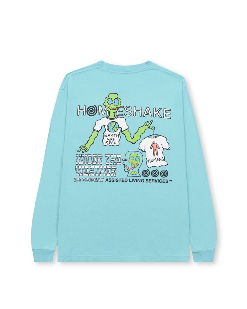 Light Blue Brain Dead X Homeshake Under The Weather Long Sleeve T-Shirt | AU 9562704-RQ