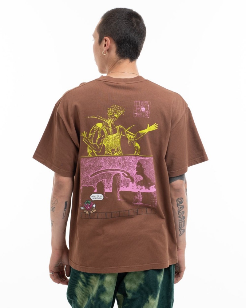 Light Brown Brain Dead Fruitful Companion T-Shirt | AU 5631748-BR