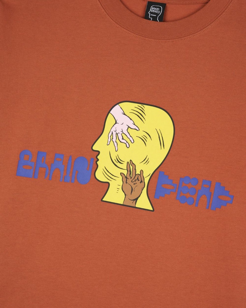 Light Brown Brain Dead Handheld T-Shirt | AU 7524186-VE