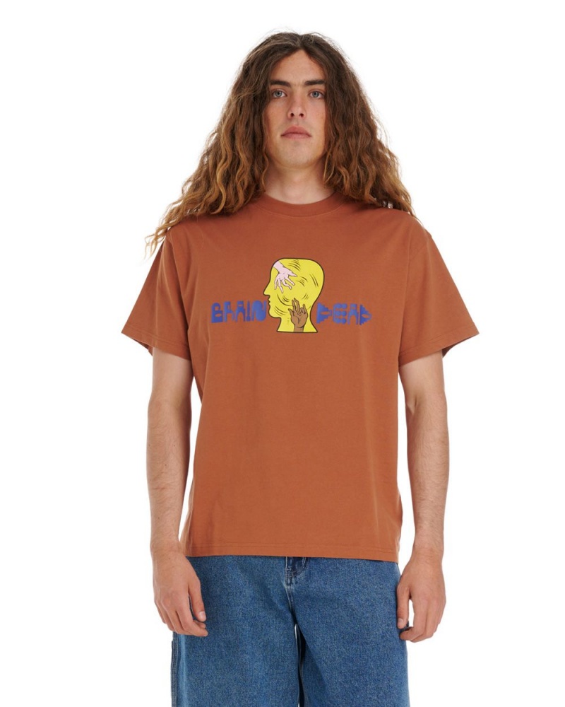 Light Brown Brain Dead Handheld T-Shirt | AU 7524186-VE