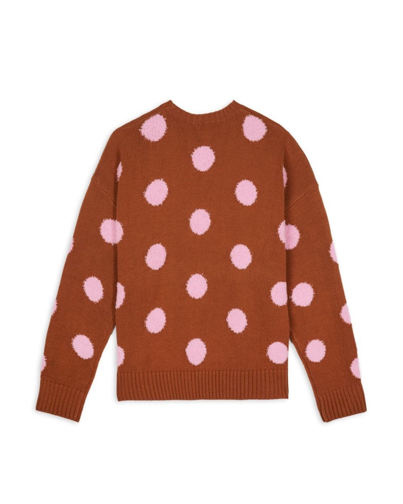 Light Brown Brain Dead Polka Pile Crewneck Sweater | AU 6172489-QP