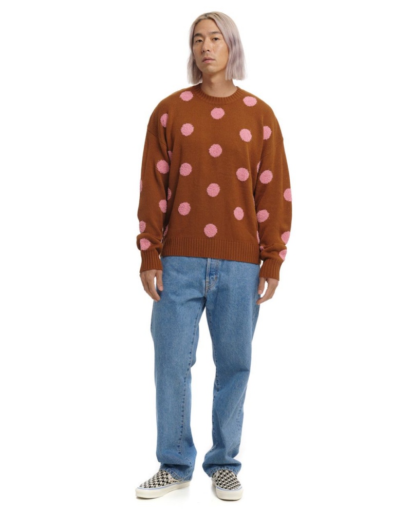 Light Brown Brain Dead Polka Pile Crewneck Sweater | AU 6172489-QP