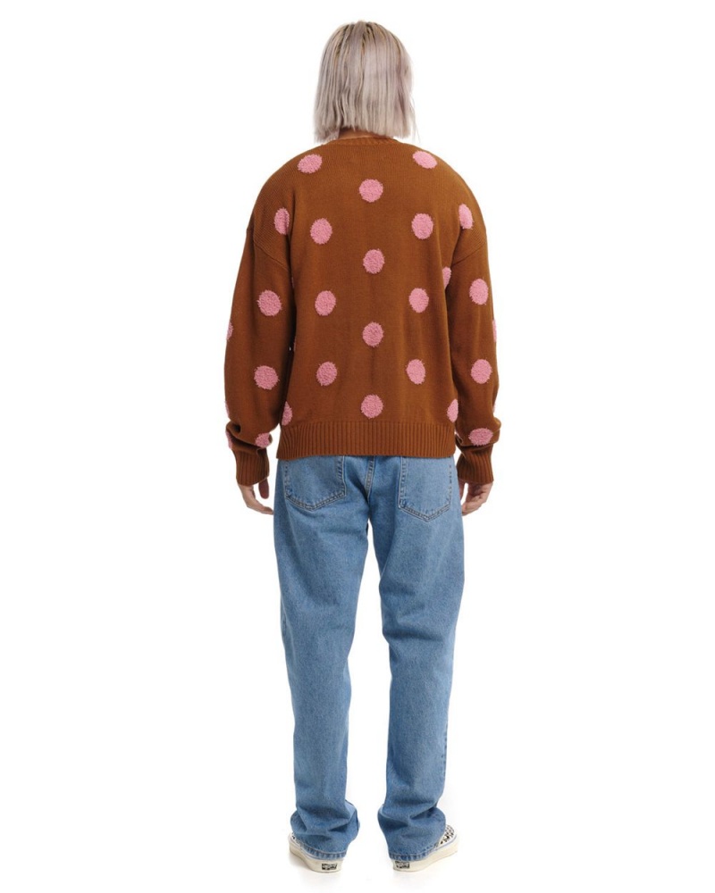 Light Brown Brain Dead Polka Pile Crewneck Sweater | AU 6172489-QP