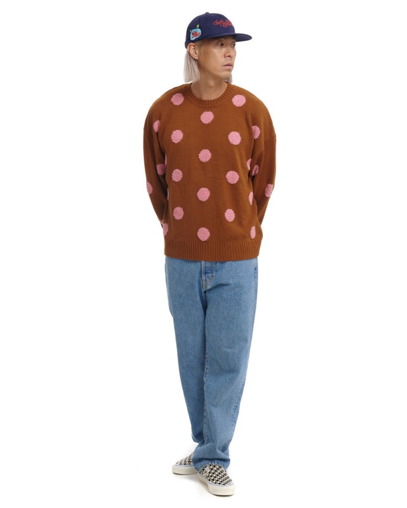 Light Brown Brain Dead Polka Pile Crewneck Sweater | AU 6172489-QP