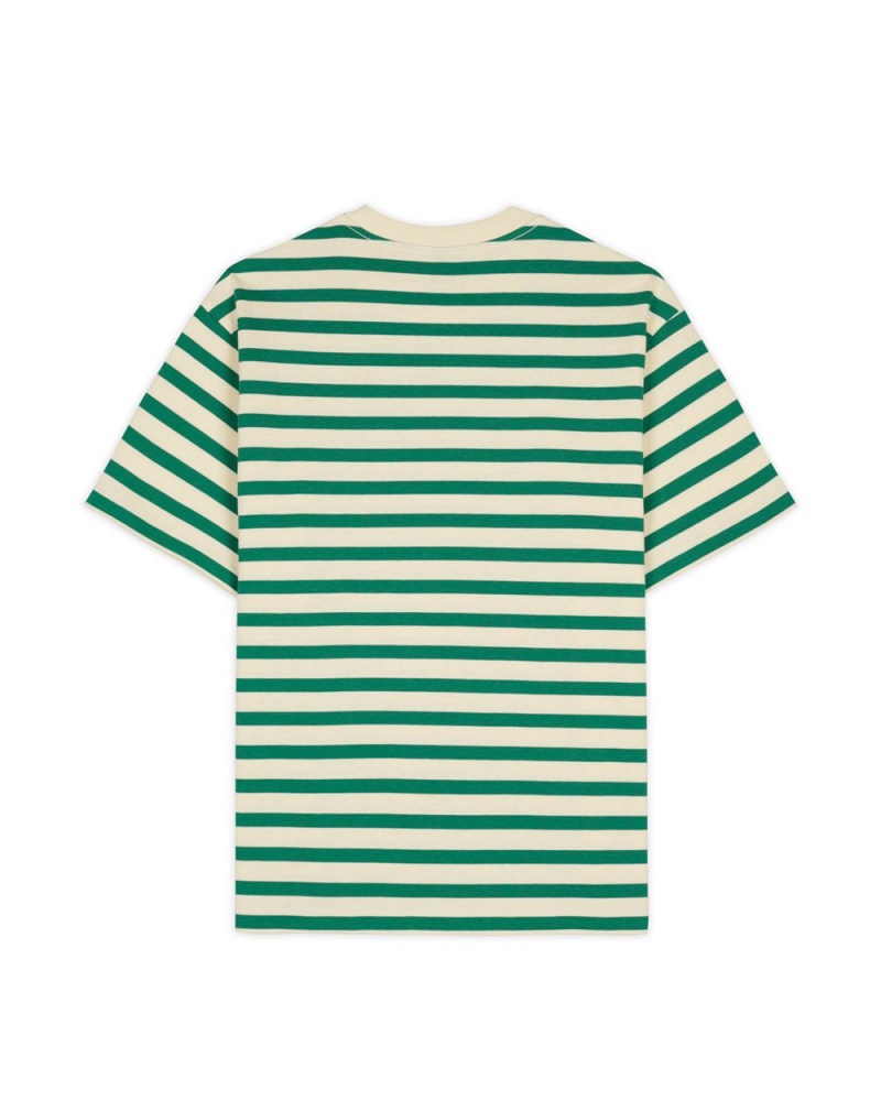 Light Green Brain Dead Organic Striped T-Shirt | AU 6089527-SC