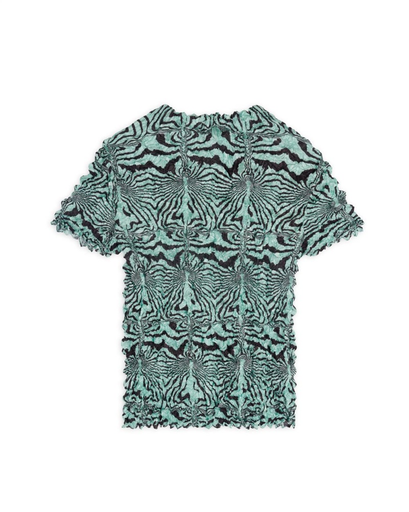 Mint Brain Dead Warped Zebra Bubble Shrink Shirt | AU 7286149-AW