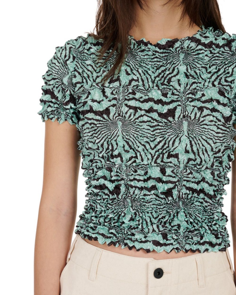 Mint Brain Dead Warped Zebra Bubble Shrink Shirt | AU 7286149-AW