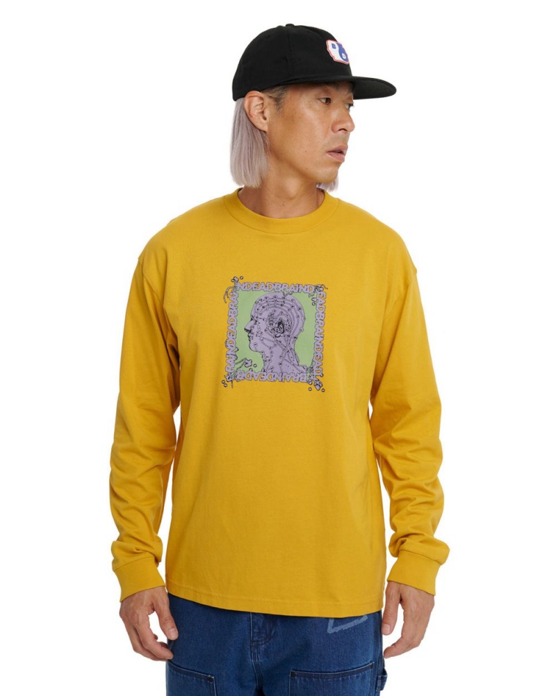 Mustard Brain Dead Brain Scanner Long Sleeve T-Shirt | AU 1847563-PZ